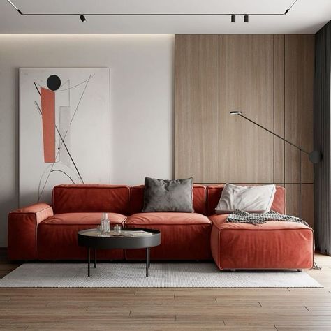 Modern Classic Living Room, Furniture Studio, Dream Interior, Red Couch, Apartment Living Room Design, Studio Flat, Classic Living Room, Living Room Design Decor, Living Room Spaces