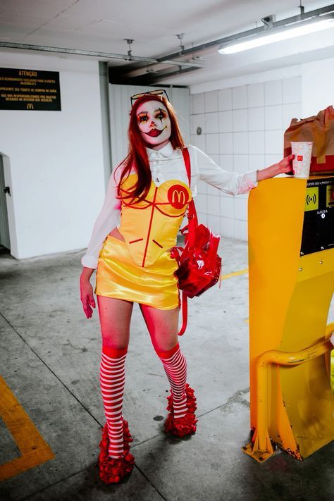 Fashion: #fashion, #style, #outfitinspiration, #beauty Ronald Mc Donald Costume, Mcdonalds Costume Women, Ronald Mcdonald Halloween Costumes, Casino Halloween Costumes, Hamburgler Halloween Costume Women, Cute Clown Costume Diy, Mcdonalds Halloween Costumes, Ronald Mcdonald Costume Women, Fast Food Halloween Costumes