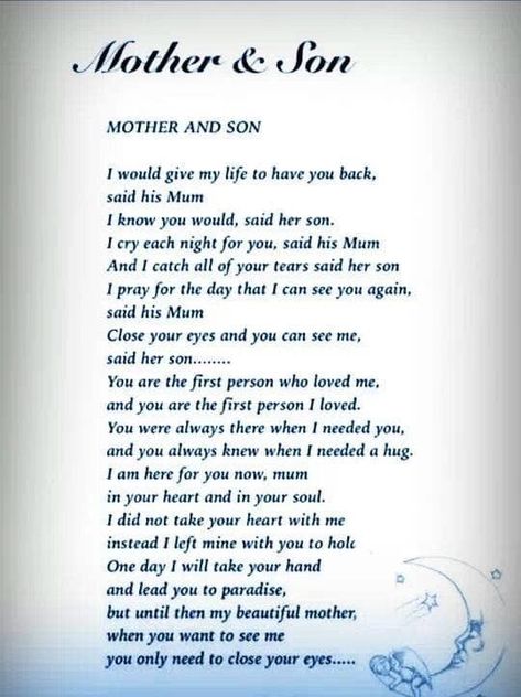 Poem For My Son, I Miss My Son, Miss My Son, Love My Son Quotes, My Son Quotes, Son Poems, Mother Son Quotes, Son Quotes From Mom, Loss Of Son