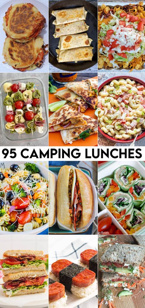 Easy Camping Lunch, Premade Camping Meals, Fun Finger Foods, Camping Lunch Ideas, Camping Lunch, Camping Food Make Ahead, Camping Meal Planning, Quick Easy Lunch, Camping Menu