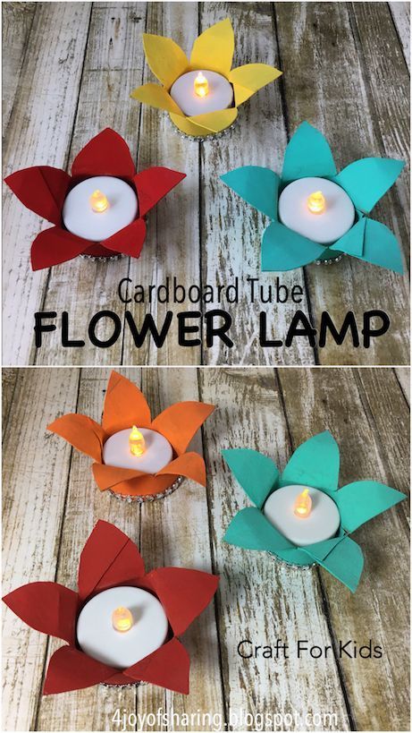 Cardboard Tube Flower Lamp Craft For Kids. Perfect craft for Christmas   and Diwali or any special occasion. Craft For Diwali, Project For Preschool, Diwali Craft For Children, Diwali For Kids, Lamp Craft, Cardboard Tube Crafts, Craft For Christmas, Recycle Craft Projects, School Restaurant