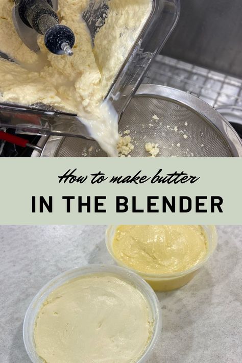 Use the blender to make delicious butter from scratch in just a few minutes without all the mess Butter From Heavy Cream, Stand Mixer Recipes, Fresh Butter, Make Butter, Cooking Substitutions, Mixer Recipes, Making Butter, Easy Butter, Homemade Butter