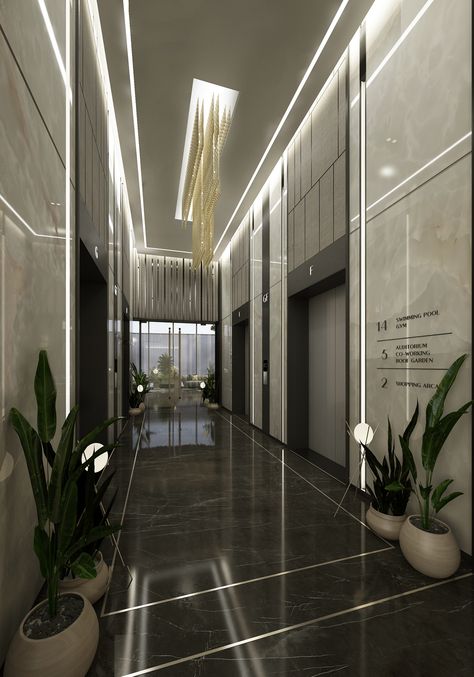 Apartment Lift Lobby Design, Building Entrance Lobby Design, Lift Lobby Design Residential, Luxury Lobby Interior Design, Entrance Lobby Design Residential, Alternative Apartment, Residential Lobby Interior, Apartment Lobby Interior Design, Apartment Lobby Design