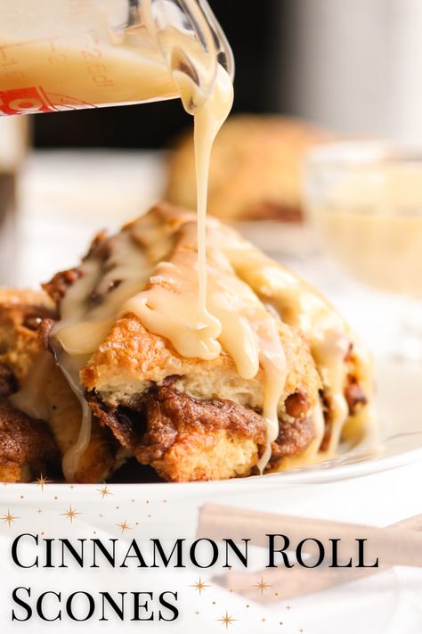 Cinnamon Roll Scones - A baJillian Recipes Cinnamon Roll Scones, Brown Butter Icing, Butter Finger Dessert, Easy Bar Recipes, Cinnamon Scones, Homemade Scones, Scones Ingredients, Butterscotch Pudding, Nutter Butter Cookies