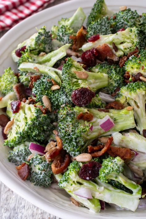 Easy Broccoli Salad | For the Love of Cooking Easy Broccoli Salad, Broccoli Salad Bacon, Pork Chops And Potatoes, Easy Broccoli, Raw Broccoli, Broccoli Salad Recipe, Single Recipes, Spicy Pork, Fresh Broccoli