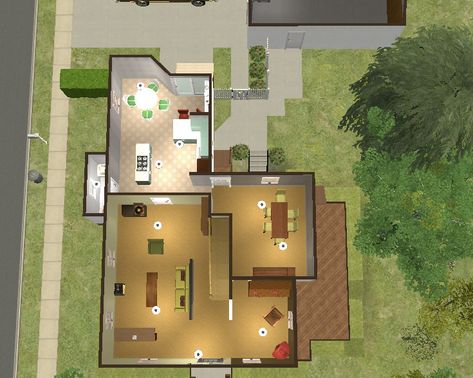 Mod The Sims - The Forman's House - That 70's Show Fictional Houses, Movie Architecture, Sims 4 Exterior, Shifting Board, 70 Show, 70s House, Bloxburg Codes, Show House, Sims Houses