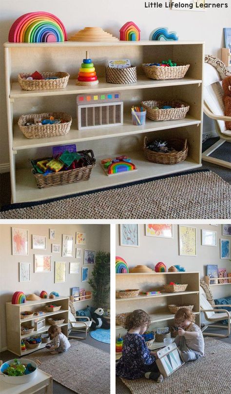 Check out how we've set up our play room for a toddler and preschooler. Furniture ideas, set up ideas and inspiration for your toy room! Babies Room Childcare Ideas, Toy Room Ideas, Toddler Daycare Rooms, Play Therapy Room, Childcare Rooms, Daycare Rooms, Play Room Decor, Toddler Daycare, Preschool Rooms