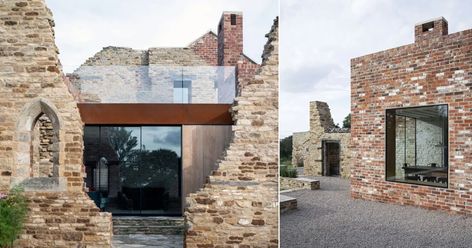 Renovation Architecture, Reclaimed Brick, Est Living, Masonry Wall, Adaptive Reuse, Stone Walls, Painted Brick, Stone Houses, Stone Wall