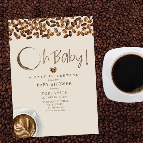 Coffee Themed Party, Coffee Baby Shower, Coffee Ring, A Baby Is Brewing, Baby Is Brewing, Brewing Coffee, Baby Shower Theme Decorations, Coffee Party, Sip And See