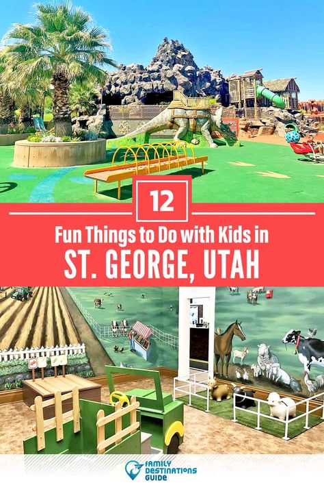 12 Fun Things to Do in St. George, UT with Kids — Family Friendly Activities! George Kids, Utah Summer, Utah Vacation, Family Park, Rv Trip, Utah Road Trip, Indoor Kids, St George Utah, Scavenger Hunt For Kids