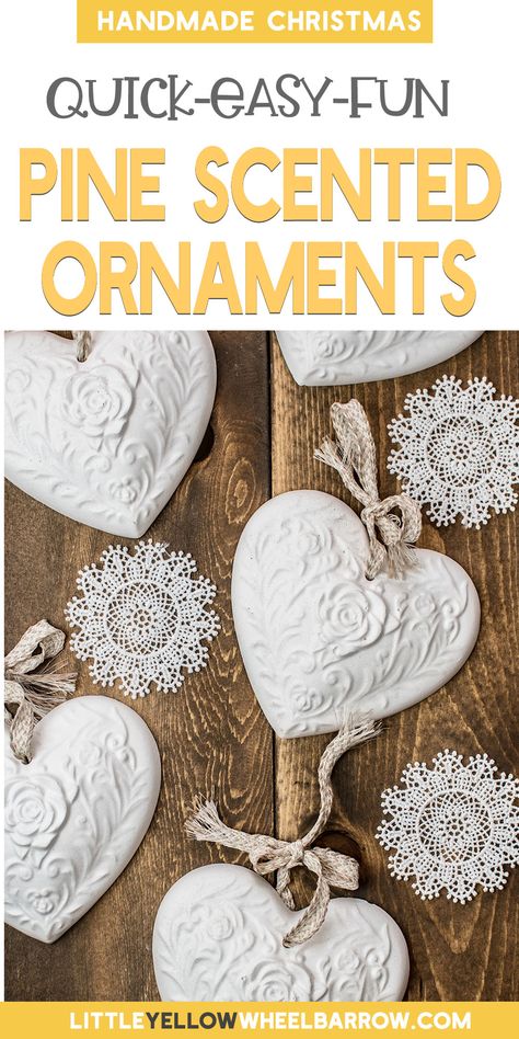 These pine-scented DIY Christmas decorations can bring that natural tree scent into your home, even if you have an artificial tree. This is such an easy craft idea you'll want to make a set for yourself, and then sets to give all your friends as DIY gifts! The holidays are meant for DIY crafts and DIY projects, whether your style is classic, heirlooms, or even farmhouse Christmas. Plaster Of Paris Crafts, Diy Crafts To Do At Home, Scented Ornaments, Ornaments Painted, Paris Crafts, Homemade Air Freshener, Diy Plaster, Homemade Stuff, Plaster Crafts