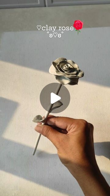 Jyoti |Artist on Instagram: "🄿🄰🅁🅃-1 of  𝙘𝙡𝙖𝙮 𝙛𝙡𝙤𝙬𝙚𝙧 𝙨𝙚𝙧𝙞𝙚𝙨🌹🌹🌹🌹  Clay flowers, diy rose, how to make rose, rose tutorial, gift ideas, diy gift, air dry clay diy, diy crafts, diy projects, handmade rose, gifts for him, creative art ideas, clay art, clay project, diy series, viral diy. ______________________________________________________ 🄵🄾🄻🄻🄾🅆 for more such diy ideas ______________________________________________________ #diy #rose #diyrose #craft #easydiy #diygift #flowers #diyproject #diycraft #handcraft #tutorial #viralart #explore #exploremore #fypシ #aesthetic #handmaderose #clayart #clayrose #clayflowers #clayideas #reelkarofeelkaro #diyreels #hobbyideasindia #creative" Aesthetic Dry Clay Ideas, Flowers Air Dry Clay, Dry Clay Ideas Aesthetic, Rose Clay Art, What To Do With Dry Roses Ideas, Clay Roses Diy, Air Dry Clay Inspiration, Diy Clay Crafts Air Dry Easy, Hand Clay Ideas