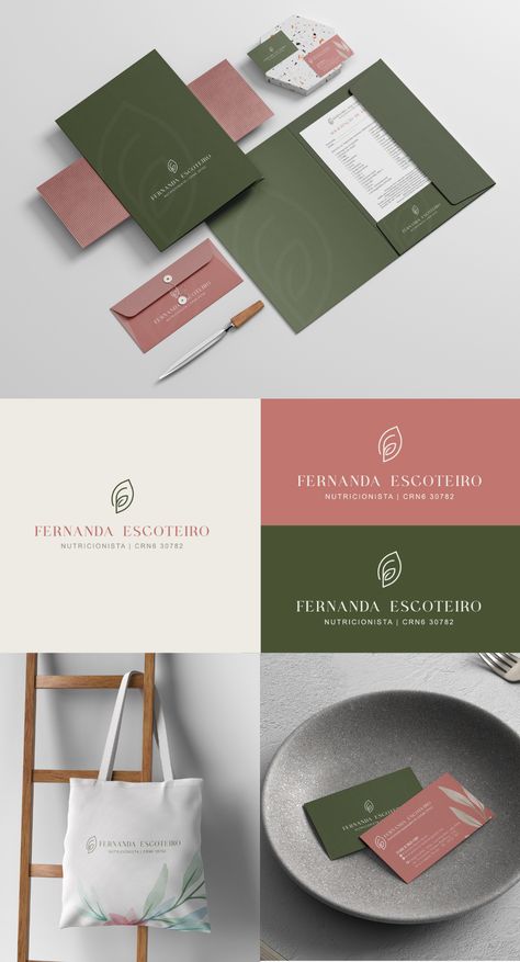 Papelaria Médica Clinic Branding Design, Eco Sign, Nutrition Logo Design, Healthy Catering, Healthy Brands, Nutrition Logo, Hang Tags Clothing, Brand Presentation, Logotype Design