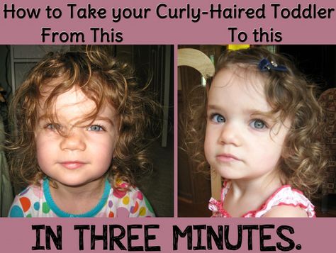 For Ena. How To Style A Curly-Haired Toddler's Hair In Three Minutes and with No Products! Curly Hair Toddler, Toddler Curly Hair, Head Hairstyles, Haircut Curly Hair, Haircut Curly, Toddler Hairstyles Girl, Girl Haircuts