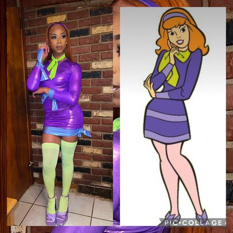 Daphne Costume Black Women, Daphne Blake Costumes, Halloween Baddie, Ariel Costume, Daphne Costume, Halloween Fits, Black Halloween Costumes, 2024 Hairstyles, Latex Cosplay