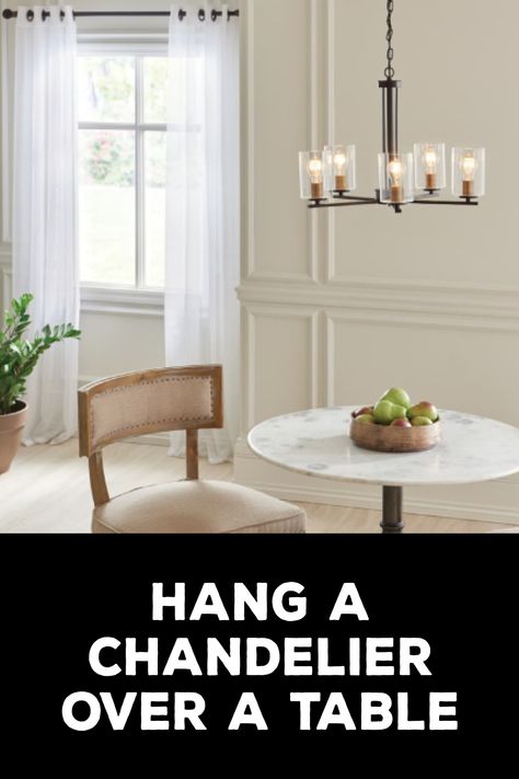 How to Hang a Chandelier Over a Table Remote Light Switch, Indoor Lights, Lights Ideas, Elegant Chandeliers, Professional Electrician, Room Chandelier, How To Hang, Drilling Holes, Architectural Features