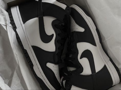 High Panda Dunks, Panda High Dunks, Panda Dunks High, Nike Dunk High Black White, Panda Shoes, Panda Dunks, Nike High Tops, Nike High, Nike Dunk High