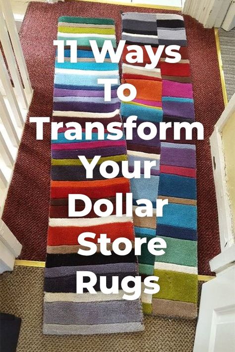 Decorate for cheap and on a budget with these easy dollar store rugs repurposed. These cheap home decor DIY projects are simple and perfect for your living room, kitchen, bedroom and outdoor decor. #hometalk Rug Makeover, Decor Hacks Diy, Hometalk Diy, Diy Rugs, Colorful Wall Hanging, Decor Hacks, Carpet Samples, Patio Pillows, Diy Dollar Store Crafts