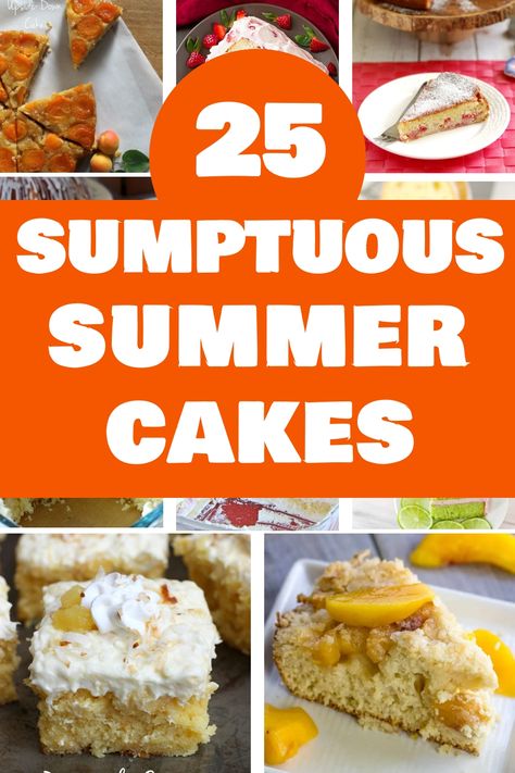 summer, cakes, ideas, beach-themed, tropical, fruity, refreshing, ice cream, citrus, lemon, lime, pineapple, coconut, watermelon, berries, strawberry, blueberry, raspberry, mango Summer Cakes Ideas, Summer Cake Ideas, Peach Cobbler Cupcakes, Plum Upside Down Cake, Cherry Coffee Cake, Easter Cake Easy, Lime Pound Cake, Beetroot Cake, Peach Pound Cakes