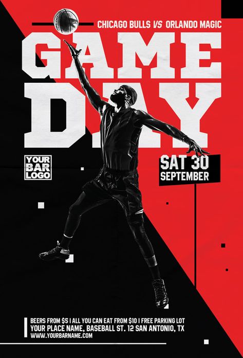 Basketball Game Day Vol 2 Flyer Template - https://ffflyer.com/basketball-game-day-vol-2-flyer-template/ Enjoy downloading the Basketball Game Day Vol 2 Flyer Template created by Awesomeflyer #Bar, #Basketball, #Event, #Game, #Live, #Match, #Music, #Nba, #Party, #Pub, #Sport, #Sports, #Tournament Basketball Tournament Poster Ideas, Basketball Event Poster, Basketball Game Day Poster, Basketball Flyer Design, Sport Tournament Poster, Basketball Advertising, Basketball Tournament Poster, Sports Event Poster, Game Day Post