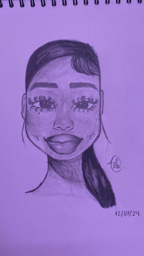 To Draw Easy, How To Draw A Black Girls Face, Drawing Ideas Baddie, Pretty Pictures To Draw, Sarcastic Drawings, Reference For Drawing People, Easy Drawings Face, Black Figure Drawing, Easy Eyes To Draw