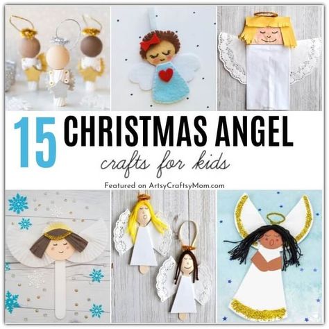 Get ready for the holiday season with these gorgeous angel crafts for kids! Learn how to make angels out of craft sticks, paper plates, and more! Diy Angel Painting, Paper Plate Angel Craft, Craft Angels Ideas, Kids Angel Craft, Easy Angel Crafts For Kids, Angel Preschool Craft, Angel Ornaments Diy Easy, Angel Christmas Ornaments Diy, Angel Ornaments For Kids