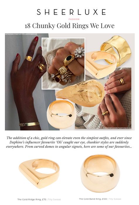 Thank you Sheerluxe for featuring our rings! Perfect worn on their own or layered!  Tilly Sveaas produces jewellery for women who seek individuality. This is not seasonal, fast fashion jewellery, her pieces are here to stay. Timelessness, quality and design purity are at the forefront of each piece in her evolving collection. Golden Dress, Jewellery For Women, Charm Rings, Rock A, Birkenstock Gizeh, Love Ring, Fashion Jewellery, Fast Fashion, Modern Jewelry