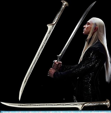 Thranduil Sword - The Hobbit From The Lord of the Rings Monogram Sword - Gift For Him - (LOTR) Christmas Gift - Viking Gift For Husband Twin Swords, Lotr Swords, Fantasy Swords, Viking Swords, Woodland Realm, Luxury Gifts For Men, Graphic Motif, Swords Medieval, Cool Swords