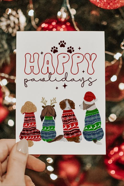 Festive Sweaters, Happy Pawlidays, Cambridge Ontario, Business Christmas Cards, Seal Sticker, Christmas Happy, Festive Design, Dog Stickers, Wax Seal