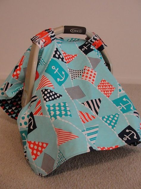 Car Seat Cover Tutorial: A cute, easy canopy for your baby's car seat that is durable and looks great! Diy Car Seat Cover, Sewing Machine Cover, Infant Car Seat Cover, Baby Sewing Projects, Future Children, Good Year, Baby Projects, Diy Car, Car Seat Cover