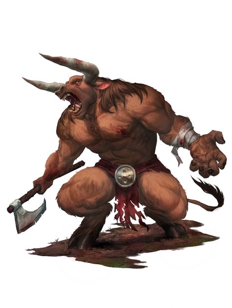 Dnd Minotaur, Villain Character Design, Greek Monsters, Bison Art, Fantasy Story Ideas, Mythical Monsters, Comic Book Drawing, Character Artwork, Dungeons And Dragons Art