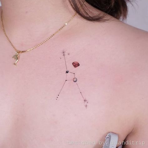 Ruby Tattoo, Star Constellation Tattoo, Design Your Own Tattoo, Crab Tattoo, Astrology Tattoo, Horoscope Tattoos, Universe Tattoo, Constellation Tattoo, Pisces Tattoos