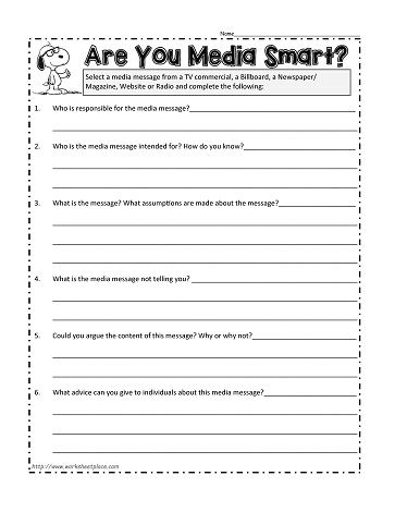 Social Media Worksheet, Media Literacy Activities, Media Literacy Lessons, Citing Text Evidence, Fun Math Worksheets, Business Student, Tech Lab, Language Arts Worksheets, School Libraries