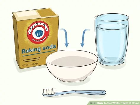 4 Ways to Get Whiter Teeth at Home - wikiHow Remove Teeth Stains At Home, How To Witten Teeth, At Home Whitening Teeth, How To Make Your Teeth White Overnight, How To Witten Teeth At Home, Teeth Bleaching At Home, Baking Soda Teeth White, Diy Teeth Whitening At Home, Whitten Teeth At Home