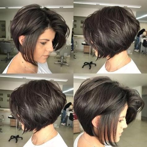 Hairstyles Cut, Haircuts Trendy, Inverted Long Bob, Inverted Bob Haircuts, Tan Skin Blonde Hair, Inverted Bob Hairstyles, Copper Highlights, Stacked Bob Haircut, Wavy Bob Hairstyles