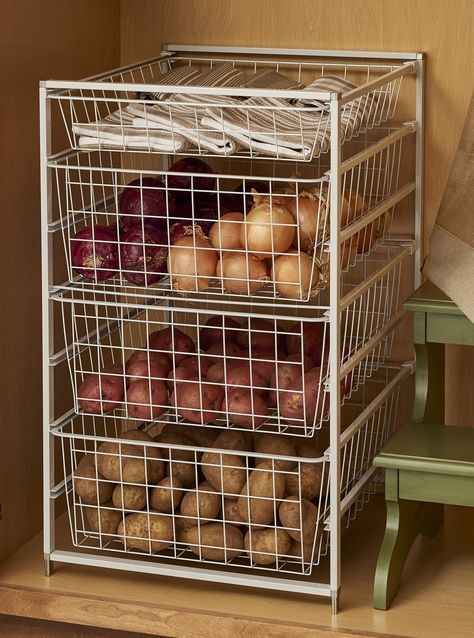 4 Drawer Basket Organizer Kit Desain Pantry Dapur, Ikea Desk Hack, Desain Pantry, Dream Shower, Kabinet Dapur, Kitchen Organization Pantry, Kitchen Organization Diy, Kitchen Organisation, Basket Organizer