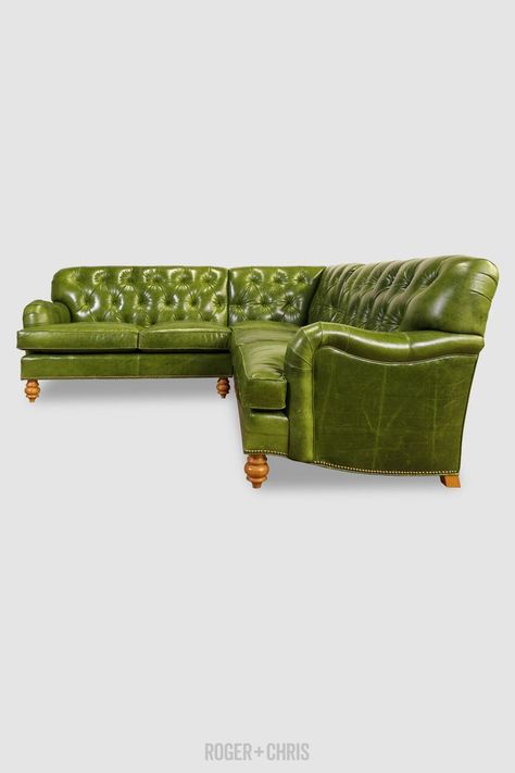 Alfie Sofas and Armchairs Green Leather Sectional, Green Fabric Sofa, English Roll Arm Sofa, Rolled Arm Sofa, Green Sofa, Couch Chair, Custom Sofa, Green Chair, Leather Sectional