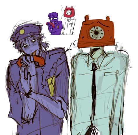 Phone Guy And Purple Guy, Vincent X Scott, Vincent Bishop, Vincent Fnaf, Rebornica Fnaf, Fnaf Night Guards, Phone Guy, Michael Afton, William Afton