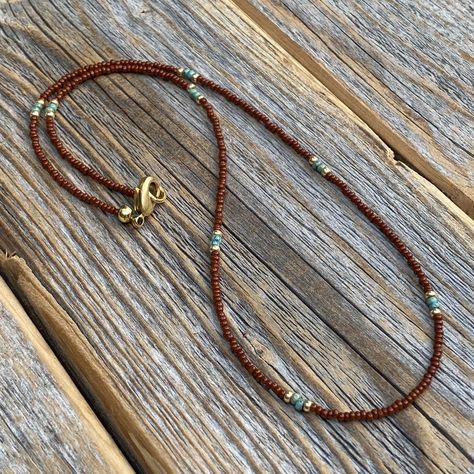 Turquoise Beaded Necklace, Original Jewelry Design, Beaded Necklace Designs, Turquoise Bead Necklaces, Beaded Choker Necklace, Layered Jewelry, Seed Bead Necklace, Original Jewelry, Choker Necklaces