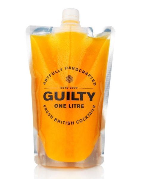 Guilty cocktail pouch Pouch Alcohol Drinks, Cocktail Pouches, Drink Pouch Cocktail, Korean Pouch Drink, Pouch Drinks, Bachelorette Juice Pouch, Snack Packaging, Pouch Design, Food Packaging Design