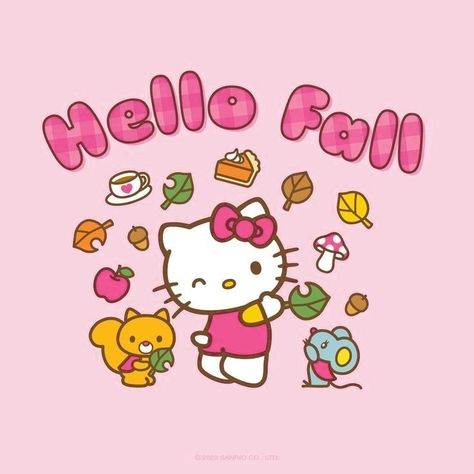 Hello Kitty Fall Wallpaper, Walpaper Hello Kitty, Western Wallpaper Iphone, Hello Kitty Themes, Iphone Wallpaper Fall, Hello Kitty Party, Hello Kitty Backgrounds, Hello Kitty Halloween, Hello Kitty Drawing