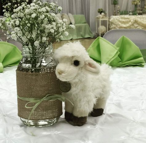 Sheep / Lambs Baby Shower Party Ideas | Photo 10 of 16 | Catch My Party Lamb Baby Shower Theme, Perlengkapan Bayi Diy, Baby Lamb Baby Shower, Trendy Baby Shower Ideas, Baby Shower Party Ideas, Baby Dedication, Shower Party Ideas, Baby Lamb, Sheep And Lamb