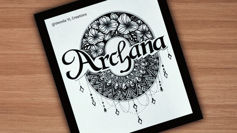 #mandala #arts #calligraphy #font Mandala Art Name Design, Mandala Art In Letters, Name Mandala Art, Name Mandala, Beginners Calligraphy, Word Mandala, Name Tattoo Design, Mandala Art For Beginners, Mandala Arts