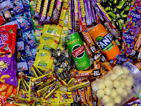 Indian candy store selling  Chatmola, Chand Sitare, Magic Pops, Hajmola, Satmola, Aam Pachan, Churan stick, chocolate Cadbury Silk, Fuse, 5 Star, Munch, Perk, KitKat, Gems, Alpenlibe, Pulse, Kopiko, Coffy Bite, Melody, Mentos Indian Candy, Chocolate Cadbury, Childhood Snacks, Game Gem, Childhood Nostalgia, Indian Snacks, Candy Store, Chocolates, 5 Star