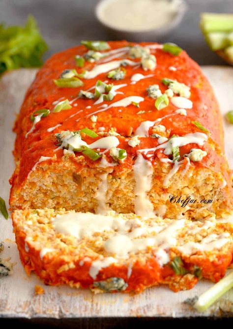 Recipes Using Buffalo Chicken, Buffalo Ground Chicken Recipes, Buffalo Chicken Sausage Recipes, Chicken Loaf Recipe, Chicken Loaf Recipe Best Meatloaf, Buffalo Chicken Bread Loaf, Chicken Meatloaf Muffins, Chicken Meatloaf Healthy, Ground Chicken Meatloaf Recipes