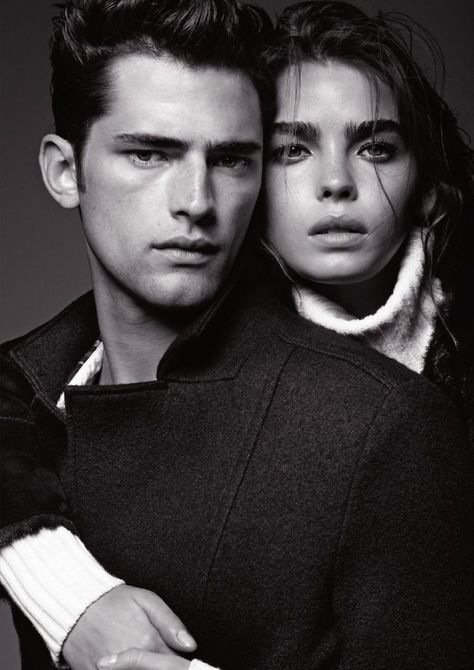 Fashion Editorial Couple, Shooting Studio, Sean O'pry, Black And White Couples, Couples Modeling, Couple Style, Photographie Portrait Inspiration, 사진 촬영 포즈, Couple Photoshoot Poses