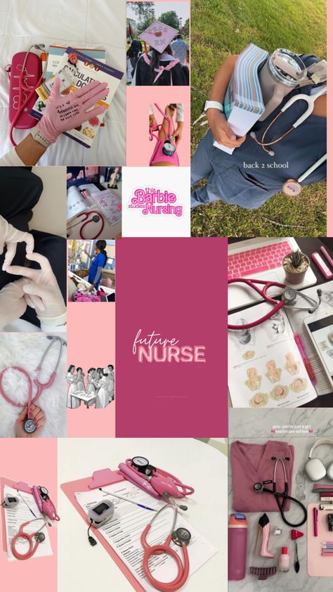 Love nursing so so much I made this board ❤️ Vison Boards Ideas Nursing, Soft Nursing Aesthetic, L&d Nurse Aesthetic, Nurse Aesthetic Pink, Vision Board Nursing Student, Nurse Aesthetic Female, Neonatal Nurse Aesthetic, Nurse Life Aesthetic, Nurse Collage