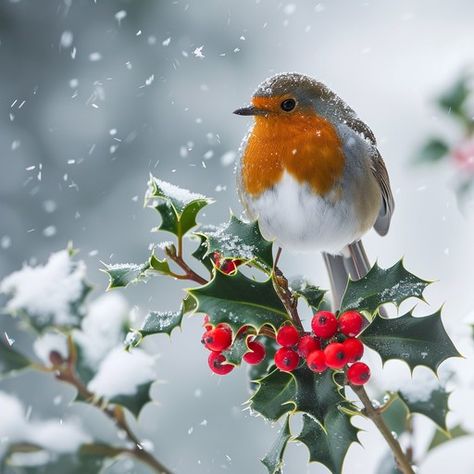 Robin In The Snow, Birds In Snow Photography, Robin In Snow, Christmas Birds Drawing, Winter Birds Photography, Bird In Snow, Robin Illustration, Birds In Winter, Robin Photography