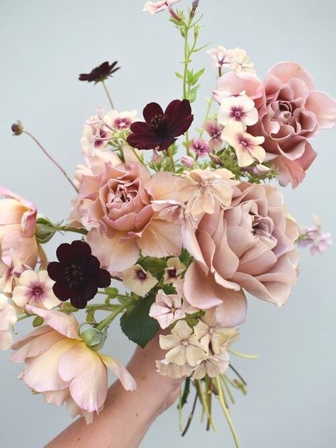 Ellie Frances Flowers Mauve Bouquet, Blush Wedding Inspiration, Mauve Wedding, Indigo Floral, Colorful Bouquet, Wedding Palette, Small Bouquet, Romantic Flowers, Wedding Bridal Bouquets