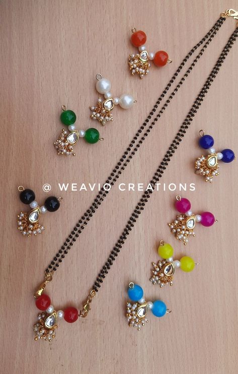 Beautiful handmade mangalsutra Handmade Mangalsutra Designs, Diy Mangalsutra, Handmade Mangalsutra, Mangalsutra Design, Kundan Jewellery Set, Art Jewelry Design, Beautiful Gold Necklaces, Beaded Necklace Designs, Navratri Special